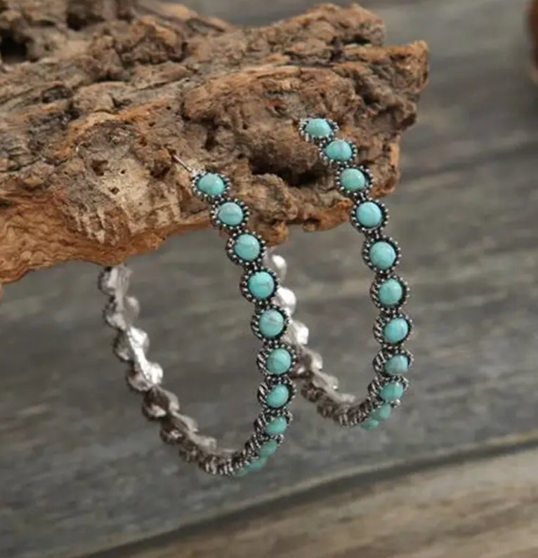 Turquoise Hoop Earrings