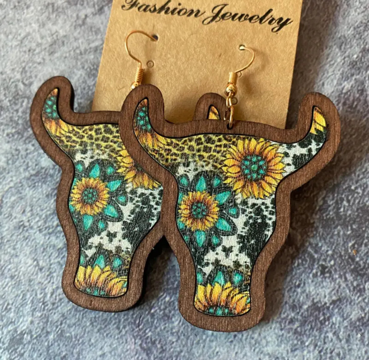 Western Bull Skull Earrings