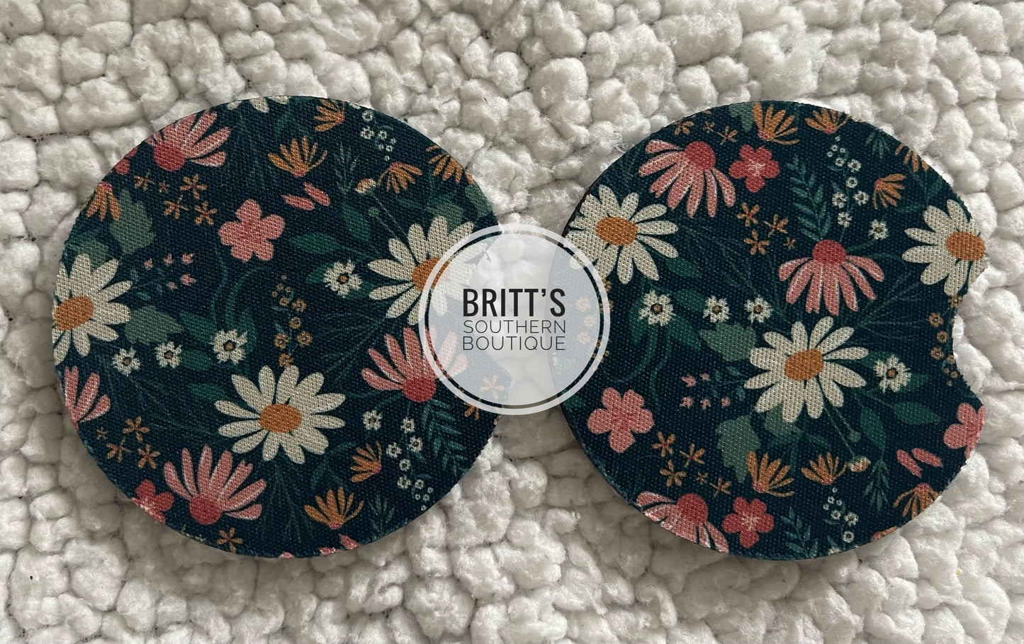 Floral Car Coaster Set